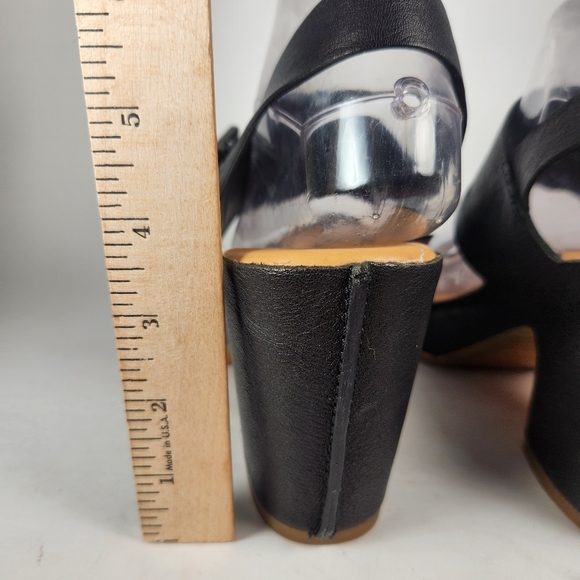 KORK EASE Womens San Carlos Sandal Size 9 Black Leather Platform Slingback - Picture 7 of 12